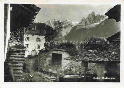 Soglio maloja dorfbrunnen - soglio,
