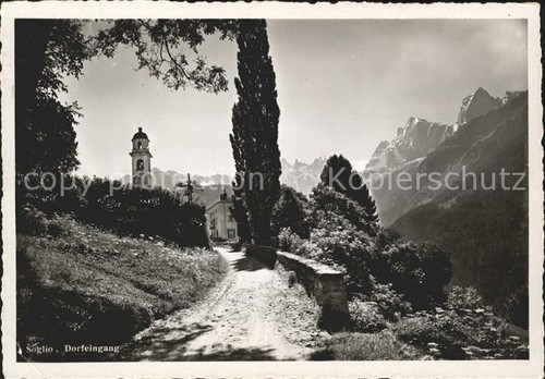 Soglio dorfeingang - soglio,
