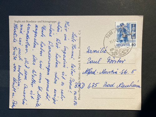 Schweiz 1986 werbedatumstempel - schweiz,