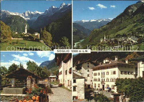 Soglio kirche totalansicht - kirche,