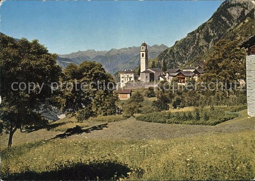 Soglio ortsblick kirchturm - soglio,